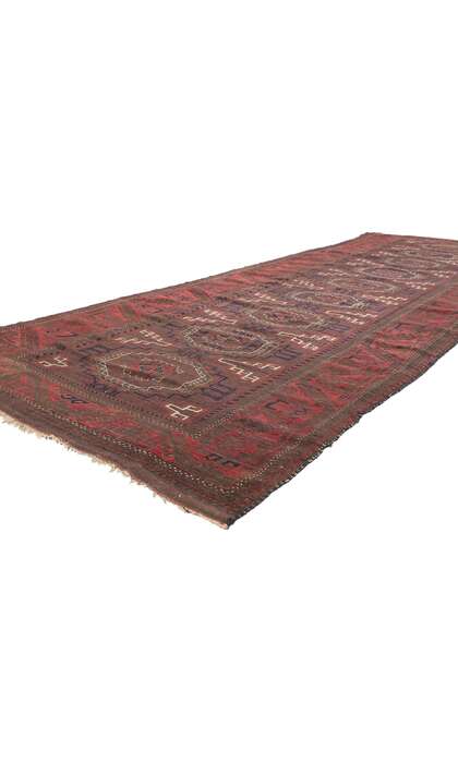 ​4 x 12 Antique Turkoman Afghan Rug Runner 78673