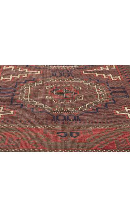​4 x 12 Antique Turkoman Afghan Rug Runner 78673