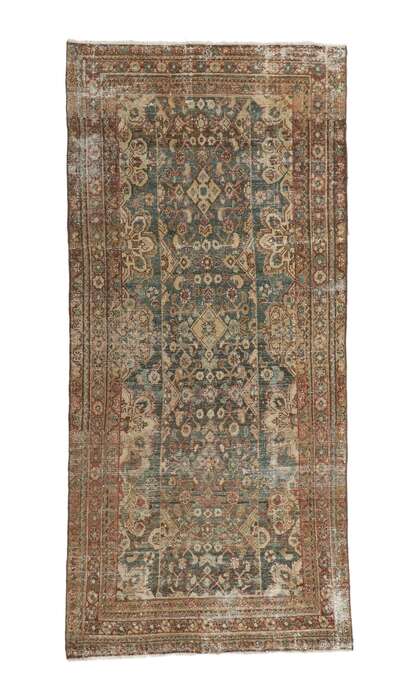 5 x 10 Antique-Worn Persian Malayer Rug 60956