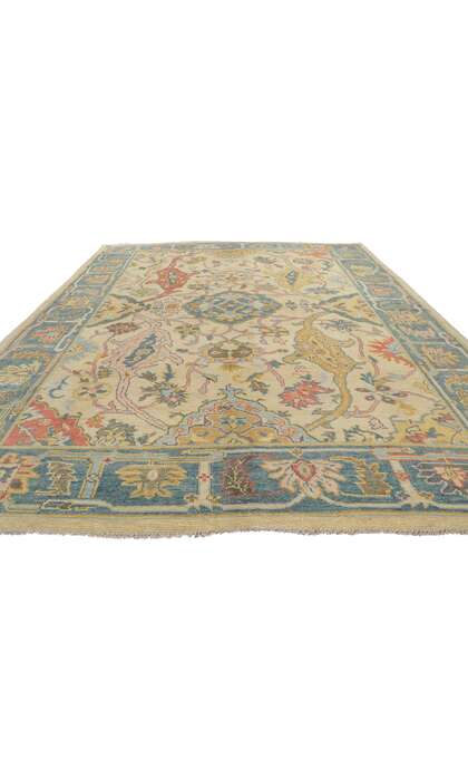 9 x 12 Colorful Modern Oushak Rug 80731