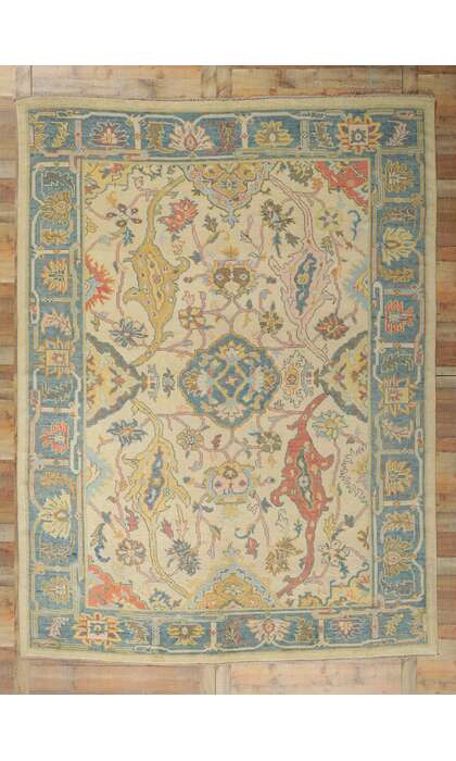 9 x 12 Colorful Modern Oushak Rug 80731
