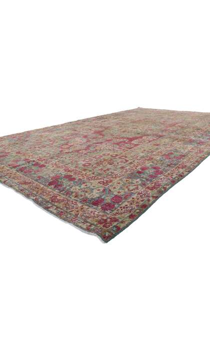 6 x 11 Antique-Worn Persian Kerman Rug 61013