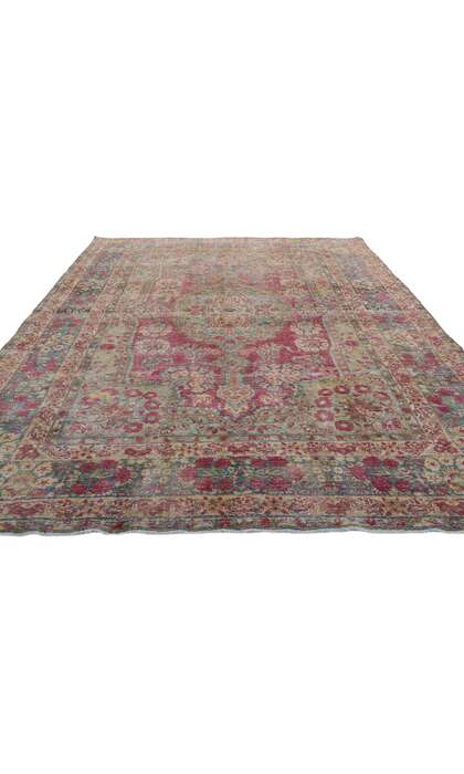 6 x 11 Antique-Worn Persian Kerman Rug 61013