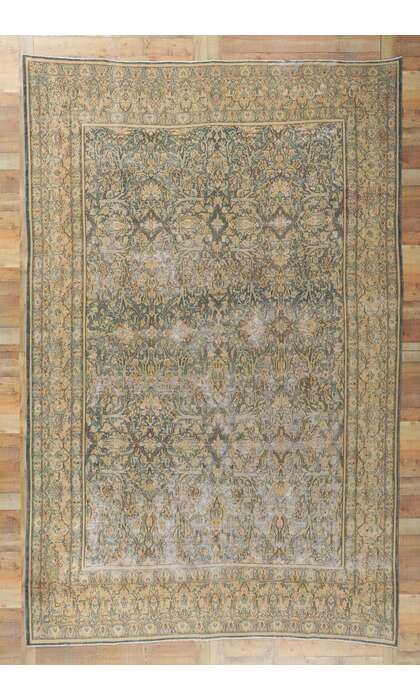 9 x 13 Antique-Worn Persian Kerman Rug 53765