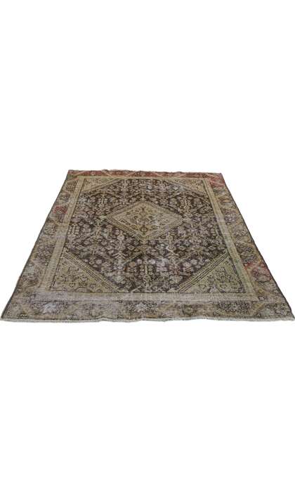 4 x 9 Antique-Worn Persian Mahal Rug 60999