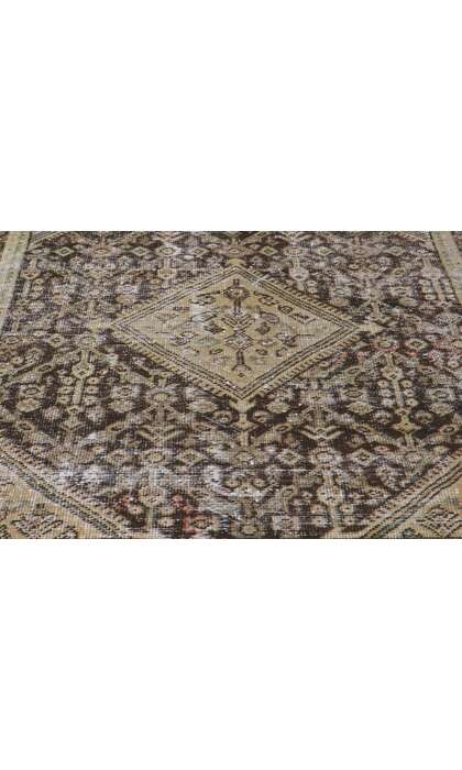 4 x 9 Antique-Worn Persian Mahal Rug 60999