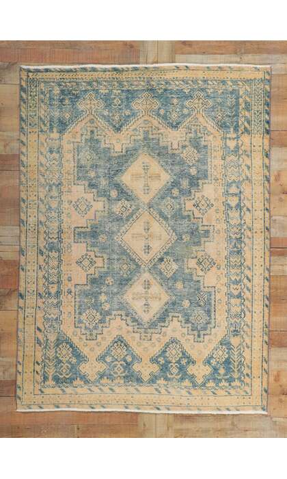 5 x 7 Vintage-Worn Persian Viss Rug 61121