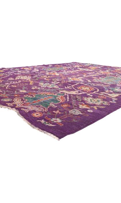 9 x 12 Modern Colorful Purple Oushak Rug 80817
