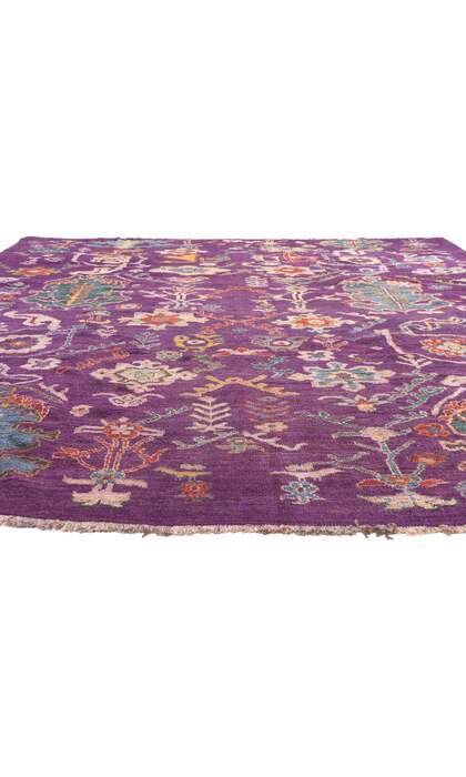 9 x 12 Modern Colorful Purple Oushak Rug 80817