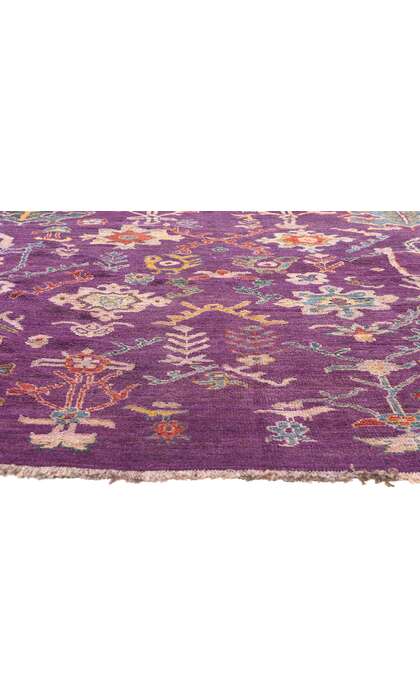 9 x 12 Modern Colorful Purple Oushak Rug 80817