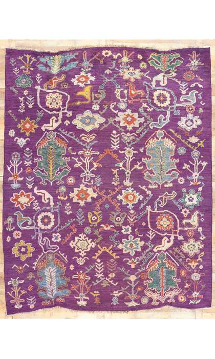9 x 12 Modern Colorful Purple Oushak Rug 80817