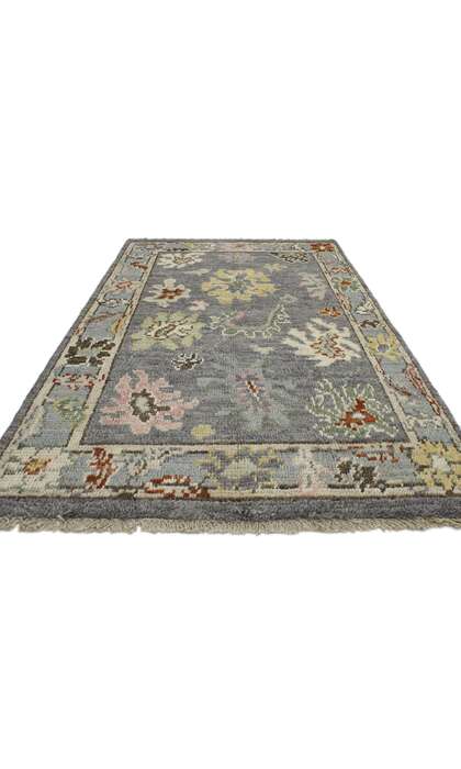 4 x 6 Modern Oushak Rug 80389