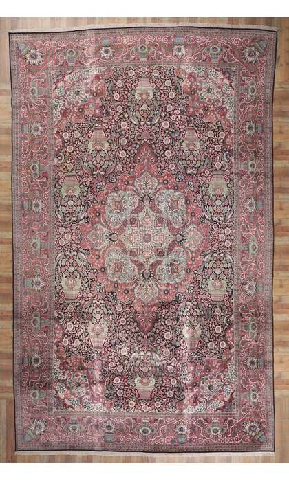 ​14 x 23 Vintage Silk Kashmir Rug 78328​