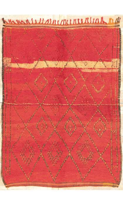 6 x 8 Vintage Red Beni MGuild Moroccan Rug 20890