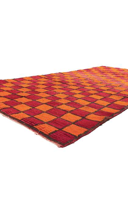 5 x 10 Reversible Orange and Red Vintage Moroccan Rug 20532