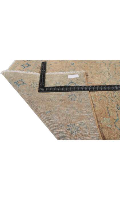 4 x 11 Vintage Persian Tabriz Rug Earth-Tone Colors 61012