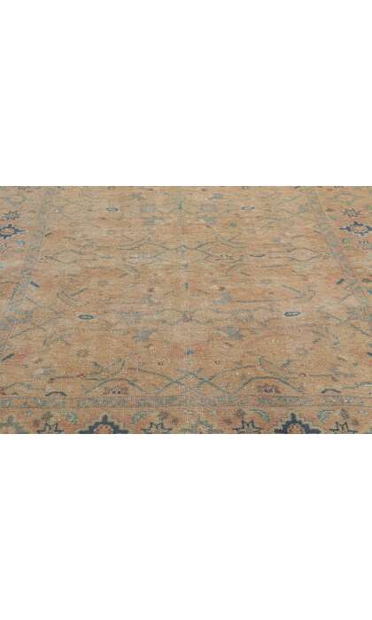 4 x 11 Vintage Persian Tabriz Rug Earth-Tone Colors 61012