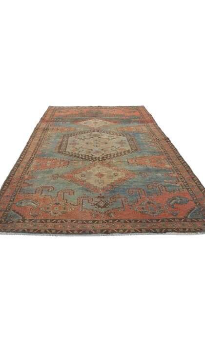 5 x 11 Vintage-Worn Persian Viss Rug 60978