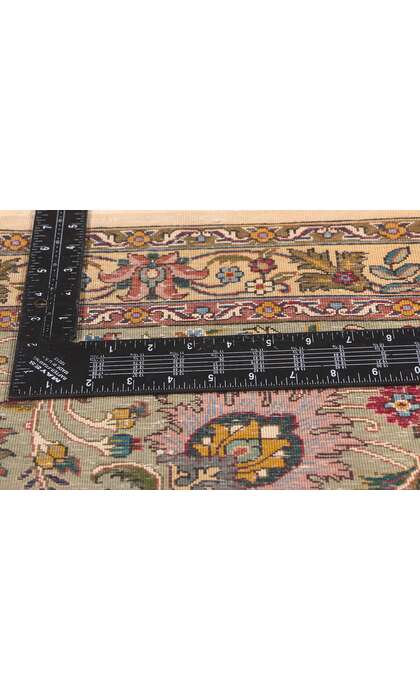 ​​10 x 10 Vintage Ivory Persian Tabriz Rug 78676​