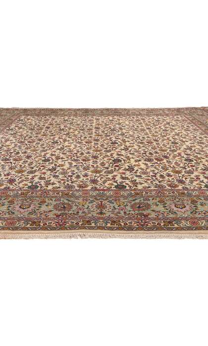 ​​10 x 10 Vintage Ivory Persian Tabriz Rug 78676​