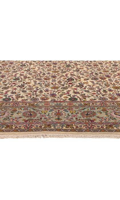 ​​10 x 10 Vintage Ivory Persian Tabriz Rug 78676​