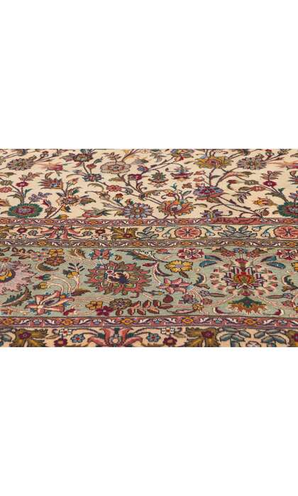 ​​10 x 10 Vintage Ivory Persian Tabriz Rug 78676​