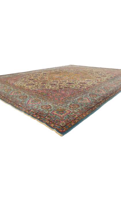 9 x 12 Antique-Worn Persian Kerman Rug 78297