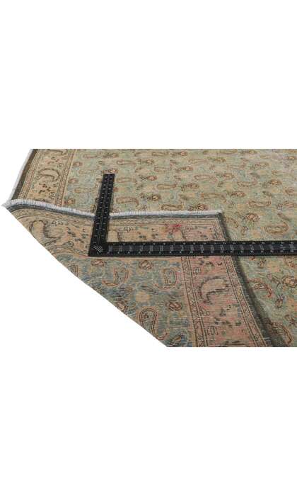 7 x 9 Distressed Vintage Persian Qum Rug 61004