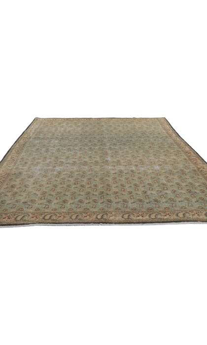 7 x 9 Distressed Vintage Persian Qum Rug 61004