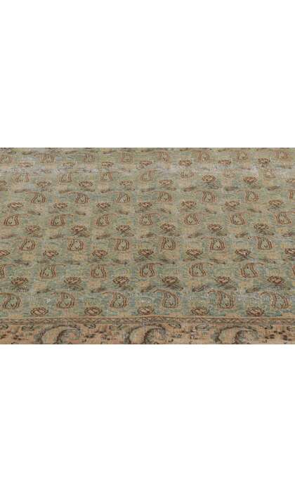 7 x 9 Distressed Vintage Persian Qum Rug 61004