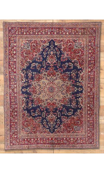 9 x 13 Vintage Persian Mashhad Rug 76253