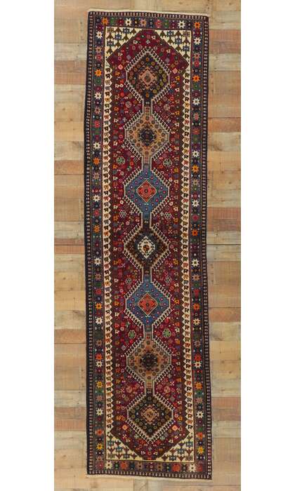 3 x 11 Vintage Persian Shiraz Rug 61044