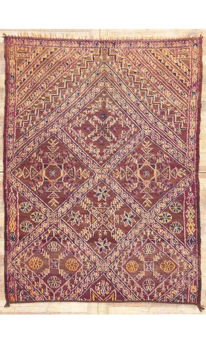 6 x 8 Vintage Purple Beni MGuild Moroccan Rug 20319
