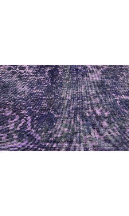 7 x 10 Vintage Turkish Purple Overdyed Rug 60600