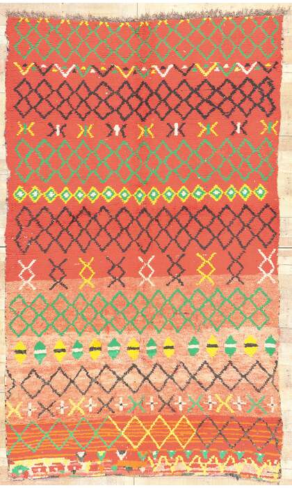 5 x 9 Vintage Red Moroccan Rag Rug 20296