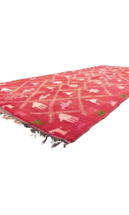 6 x 14 Vintage Red Moroccan Rug 20358