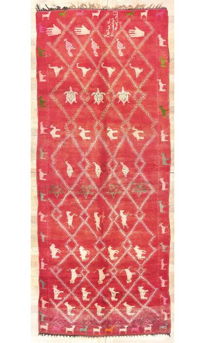 6 x 14 Vintage Red Moroccan Rug 20358