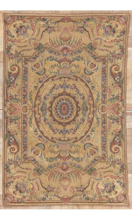 ​4 x 6 Vintage Aubusson Beljen Mills Tapestry 78682