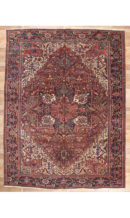 ​11 x 15 Antique Persian Heriz Rug 78341