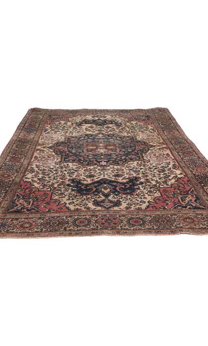 ​4 x 6 Antique Persian Sarouk Farahan Rug 78683