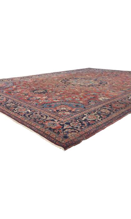 ​9 x 12 Antique Persian Serapi Rug 78709