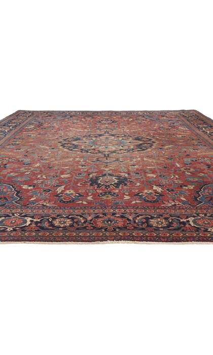 ​9 x 12 Antique Persian Serapi Rug 78709