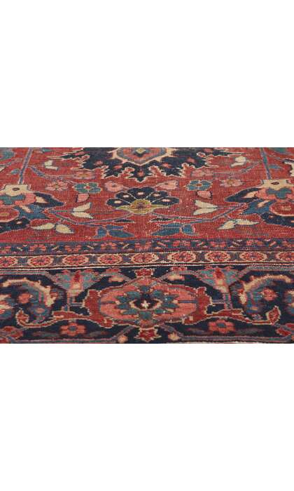 ​9 x 12 Antique Persian Serapi Rug 78709
