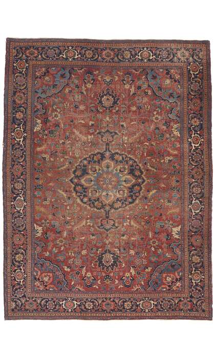 ​9 x 12 Antique Persian Serapi Rug 78709