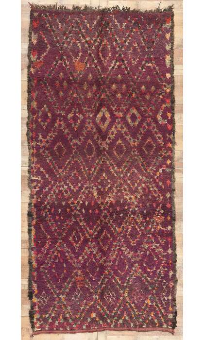 5 x 11 Vintage Purple Beni MGuild Moroccan Rug 20150
