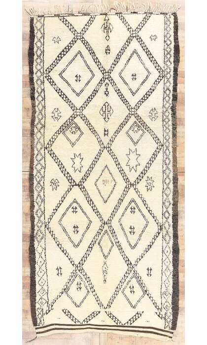6 x 13 Vintage Moroccan Beni Ourain Rug 74733