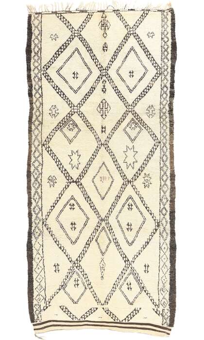 6 x 13 Vintage Moroccan Beni Ourain Rug 74733