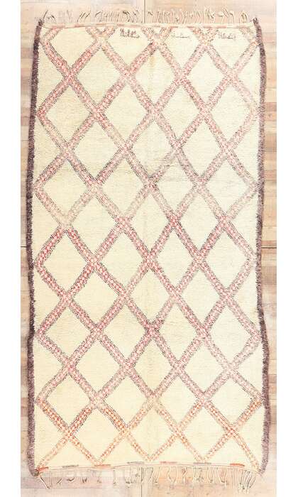 7 x 13 Vintage Beni Ourain Moroccan Rug 74537