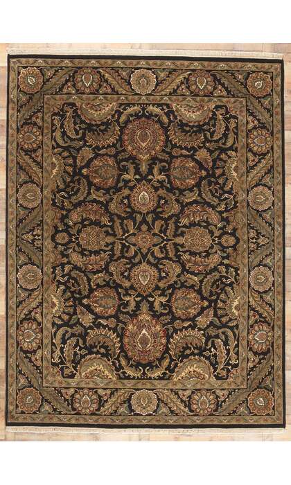​9 x 12 Earth-Tone Vintage Indian Rug 78678