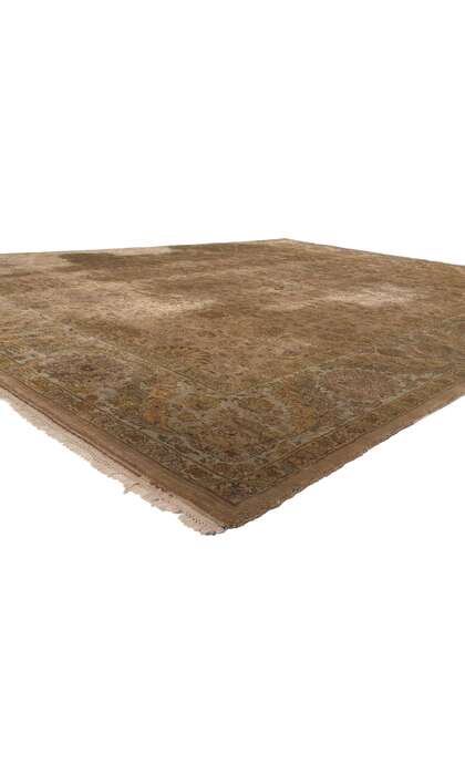 ​9 x 12 Earth-Tone Vintage Brown Indian Rug 78625​